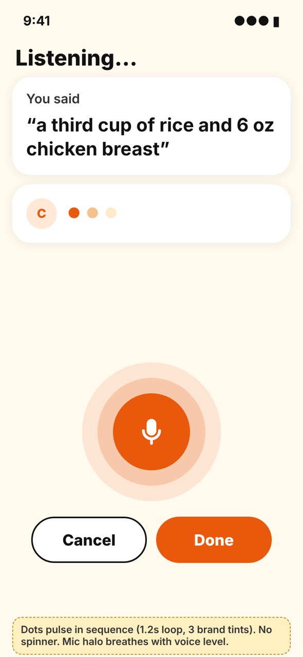 MacroEase listening while you say what you ate
